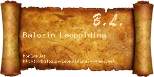 Balozin Leopoldina névjegykártya